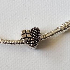 Charm. Heart.  Fits in Pandora Bracelet.  NWOT